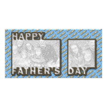 Fathers Day CutOut ADD YOUR PHOTO Polka Dot Father Picture Card