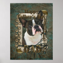Fathers Day DAD - Stone Paws - Boston Terrier