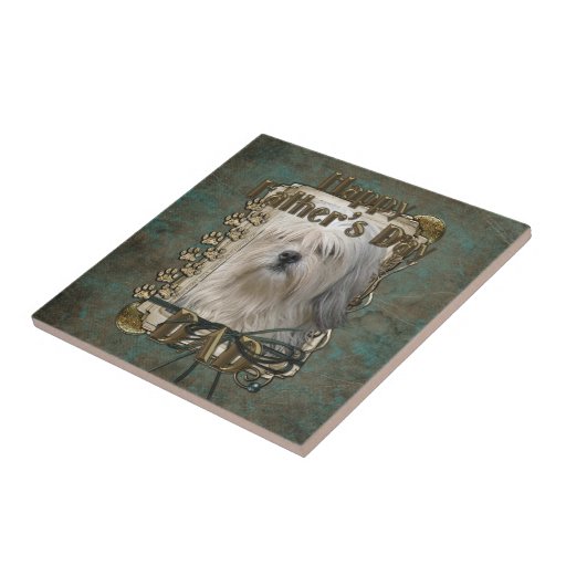 Fathers Day DAD - Stone Paws - Lowchen Tile
