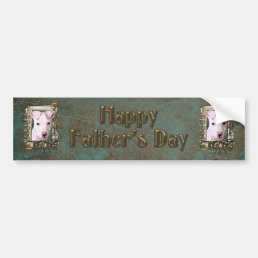 Fathers Day DAD - Stone Paws - Pitbull Puppy Bumper Sticker