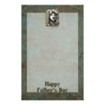 Fathers Day DAD - Stone Paws - Siberian Husky Stationery Paper