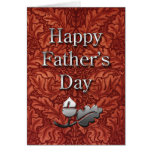 Father's Day Leather and Silver Oak Greeting Card