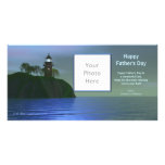 Father's Day Lighthouse - Blue Photo Card Template