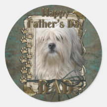 Fathers Day - Lowchen Round Sticker