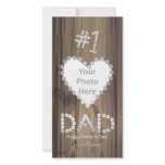 Father's Day - Number One Dad on Wood Picture Card