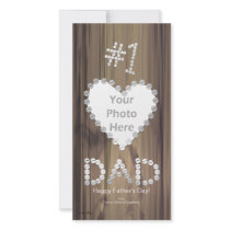 Father's Day - Number One Dad on Wood Picture Card