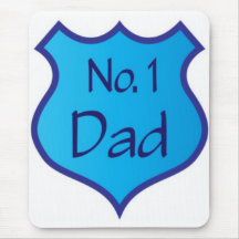Fathers Day Number One Dad Shield Mousepads
