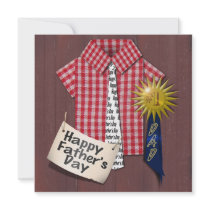 Father's Day Red Shirt with Barn Background