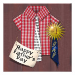 Father's Day Red Shirt with Barn Background Personalized Invite