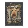 Fathers Day - Stone Paws - Airedale Post Card