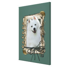 Fathers Day - Stone Paws - American Eskimo Gallery Wrapped Canvas