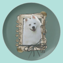 Fathers Day - Stone Paws - American Eskimo plates