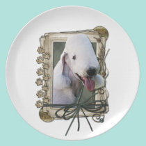 Fathers Day - Stone Paws - Bedlington Terrier plates