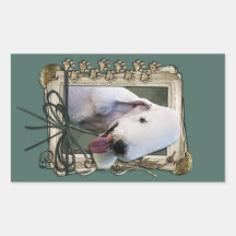 Fathers Day - Stone Paws - Bedlington Terrier Rectangle Stickers
