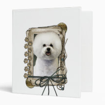 Fathers Day - Stone Paws - Bichon Frise 3 Ring Binders