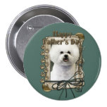 Fathers Day - Stone Paws - Bichon Frise Button