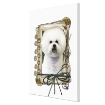 Fathers Day - Stone Paws - Bichon Frise Gallery Wrap Canvas