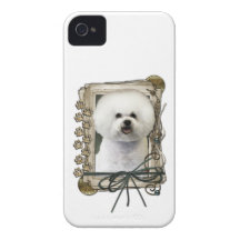Fathers Day - Stone Paws - Bichon Frise iPhone 4 Case