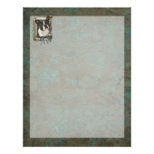 Fathers Day - Stone Paws - Boston Terrier Personalized Letterhead