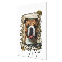 Fathers Day - Stone Paws - Bulldog Canvas Print