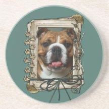 Fathers Day - Stone Paws - Bulldog Drink Coaster
