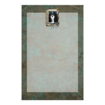 Fathers Day - Stone Paws - Cavalier - Tri Colour Personalized Stationery