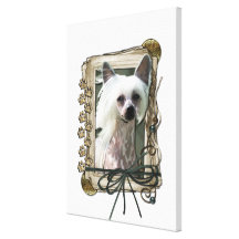 Fathers Day - Stone Paws - Chinese Crested Canvas Print