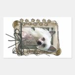 Fathers Day - Stone Paws - Chinese Crested Rectangular Sticker