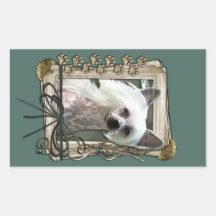 Fathers Day - Stone Paws - Chinese Crested Rectangular Sticker