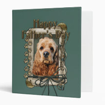 Fathers Day - Stone Paws - Cocker Spaniel 3 Ring Binder