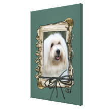 Fathers Day - Stone Paws - Coton de Tulear Gallery Wrapped Canvas