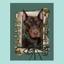 Fathers Day - Stone Paws - Doberman - Red postcards