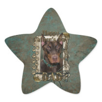 Fathers Day - Stone Paws - Doberman - Red - Rocky
