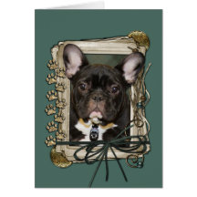 Fathers Day - Stone Paws - French Bulldog - Teal Card