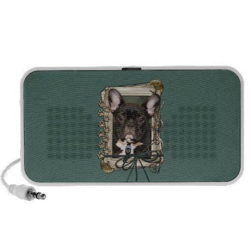 Fathers Day - Stone Paws - French Bulldog - Teal iPhone Speakers