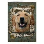 Fathers Day - Stone Paws - Golden Retriever Greeting Cards