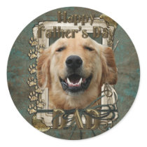 Fathers Day - Stone Paws - Golden Retriever Stickers