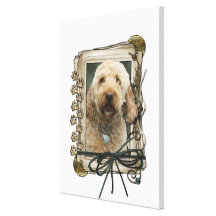 Fathers Day - Stone Paws - GoldenDoodle Gallery Wrapped Canvas