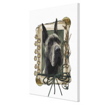 Fathers Day - Stone Paws - Great Dane - Grey Canvas Print