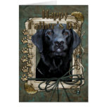 Fathers Day - Stone Paws - Labrador - Black - Gaug Greeting Cards