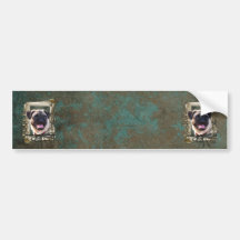 Fathers Day - Stone Paws - Pug Bumper Sticker