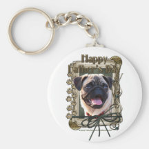 Fathers Day - Stone Paws - Pug Key Chains
