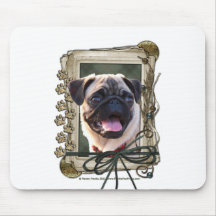 Fathers Day - Stone Paws - Pug Mouse Pad