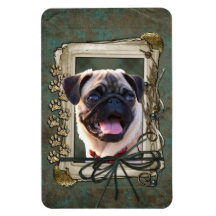 Fathers Day - Stone Paws - Pug Rectangle Magnets