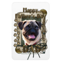 Fathers Day - Stone Paws - Pug Rectangular Magnet