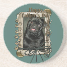 Fathers Day - Stone Paws - Pug - Ruffy Coasters