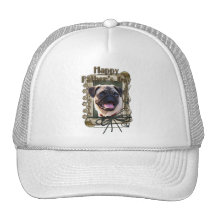 Fathers Day - Stone Paws - Pug Trucker Hats