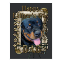 Fathers Day - Stone Paws - Rottweiler - Harley Postcards