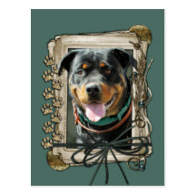Fathers Day - Stone Paws - Rottweiler - SambaParTi Post Card