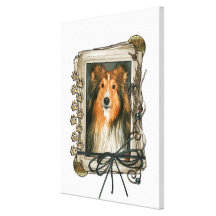 Fathers Day - Stone Paws - Sheltie Stretched Canvas Prints